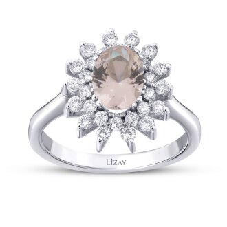 1.64 Karat Pırlanta Morganit Yüzük - 1