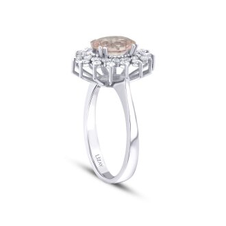 1.64 Karat Pırlanta Morganit Yüzük - 2