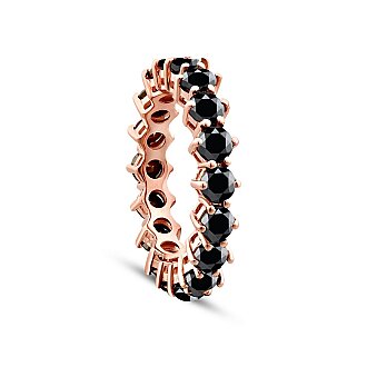 1.80 Karat Siyah Taşlı Tamtur Yüzük - 2