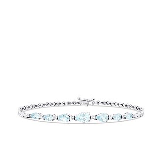 1.99 Karat Pırlanta Aquamarin Damla Bileklik - 1