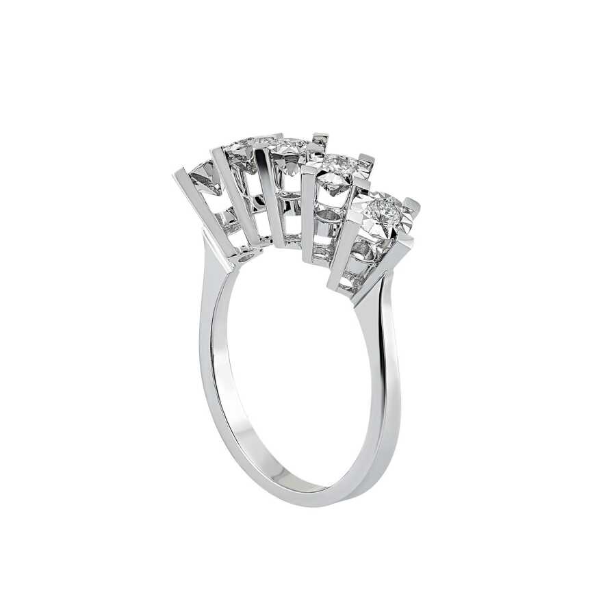 1 Carat Look Diamond Five Stone Ring - 2