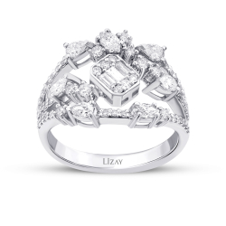 1 Karat Pırlanta Baget Yüzük - 1