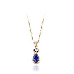 1.00 Carat Diamond Sapphire Necklace 