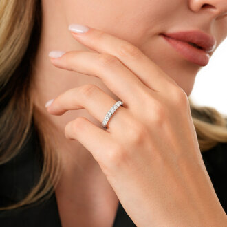 1.00 Karat Pırlanta Yarımtur Yüzük - 3