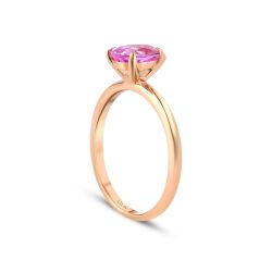 1.03 Karat Pembe Safir Damla Yüzük - 2
