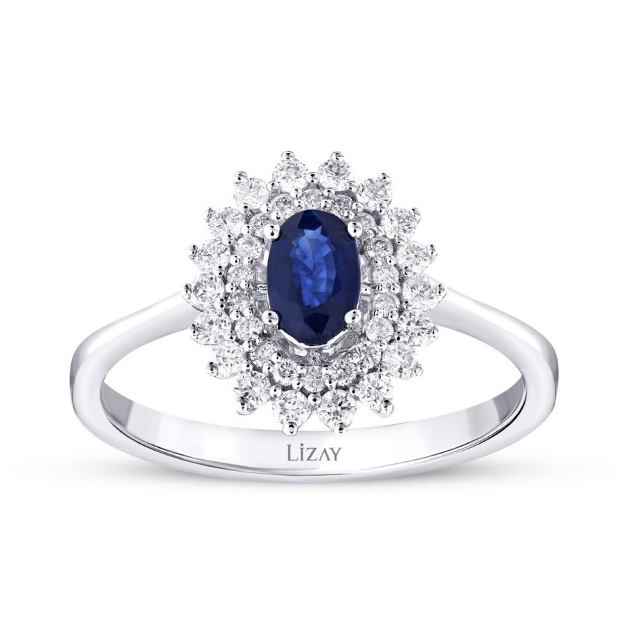 1.04 Karat Pırlanta Safir Yüzük