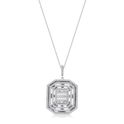 1.05 Carat Diamond Baguette Necklace 