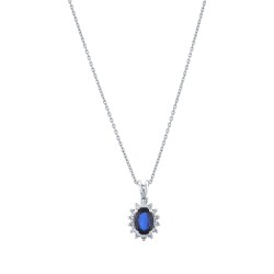 1.06 Carat Diamond Sapphire Necklace 