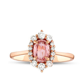 1.06 Karat Pırlanta Morganit Yüzük - 1