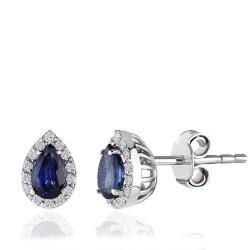 1.08 Carat Diamond Sapphire Earrings 