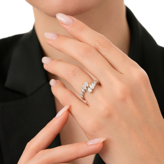 1.08 Karat Pırlanta Damla Yüzük - 3