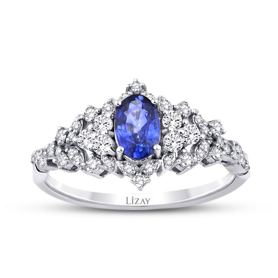 1.11 Karat Pırlanta Safir Yüzük