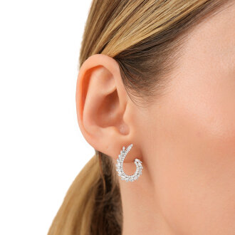 1.12 Karat Pırlanta Baget Küpe - 3