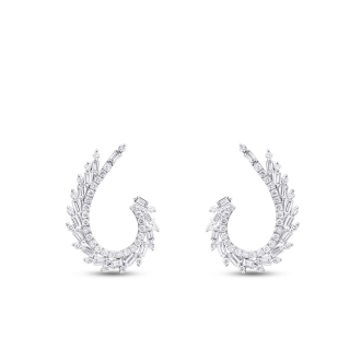 1.12 Karat Pırlanta Baget Küpe - 2