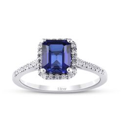 1.13 Karat Pırlanta Safir Yüzük - 1