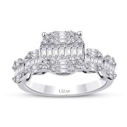 1.14 Karat Pırlanta Baget Yüzük - 1