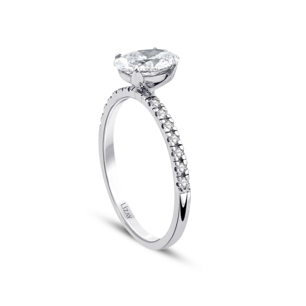 1.15 Karat Pırlanta Oval Tektaş Yüzük - 2