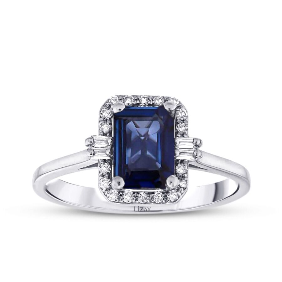 1.15 Karat Pırlanta Safir Yüzük