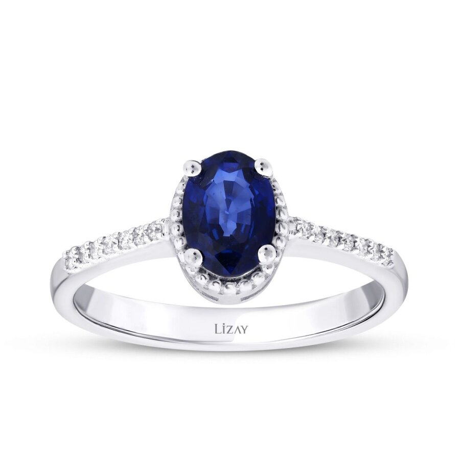 1.15 Karat Pırlanta Safir Yüzük