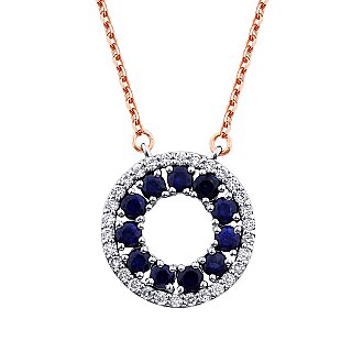 1.19 Karat Pırlanta Safir Kolye - 2
