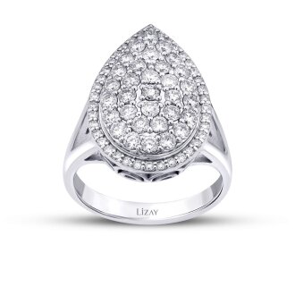 1.30 Karat Pırlanta Trend Damla Yüzük - 1