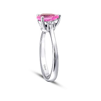1.33 Karat Pırlanta Pembe Safir Yüzük - 2