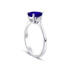 1.34 Karat Pırlanta Damla Safir Yüzük - 2