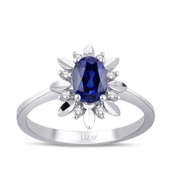 1.35 Carat Diamond Sapphire Ring 