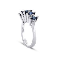 1.45 Karat Pırlanta Beştaş Safir Yüzük - 2