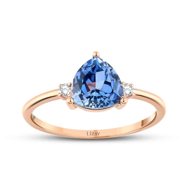 1.46 Karat Pırlanta Safir Yüzük T3191 | Lizay Pırlanta