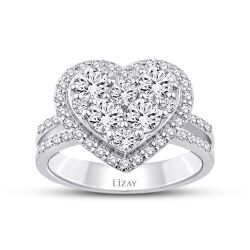 1.47 Karat Pırlanta Kalp Yüzük - 1