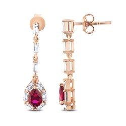 1.52 Carat Diamond Ruby Earrings 