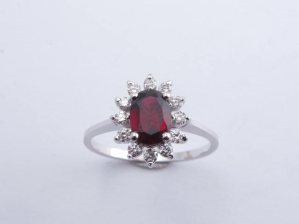 1,57 Karat Pırlanta Yüzük Yakut F-G SI 14 Ayar - 1