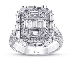 1.59 Karat Pırlanta Baget Yüzük - 1