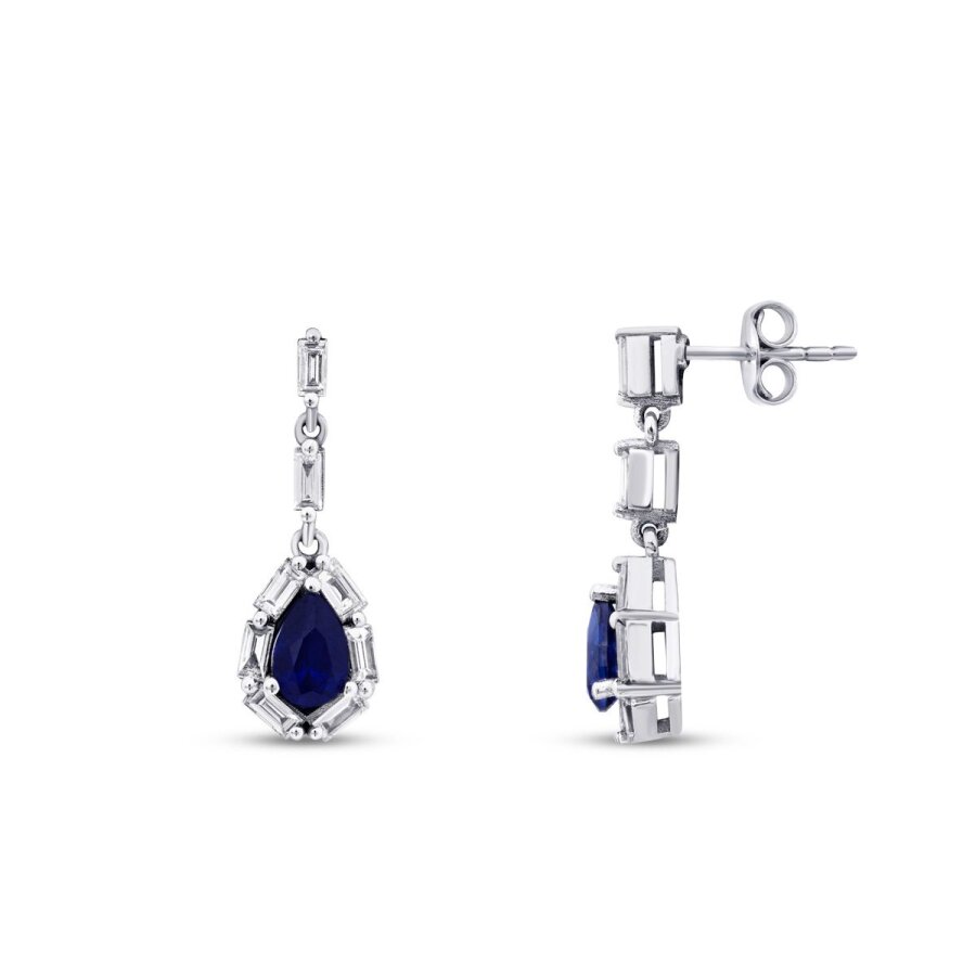 1.59 Karat Pırlanta Safir Küpe