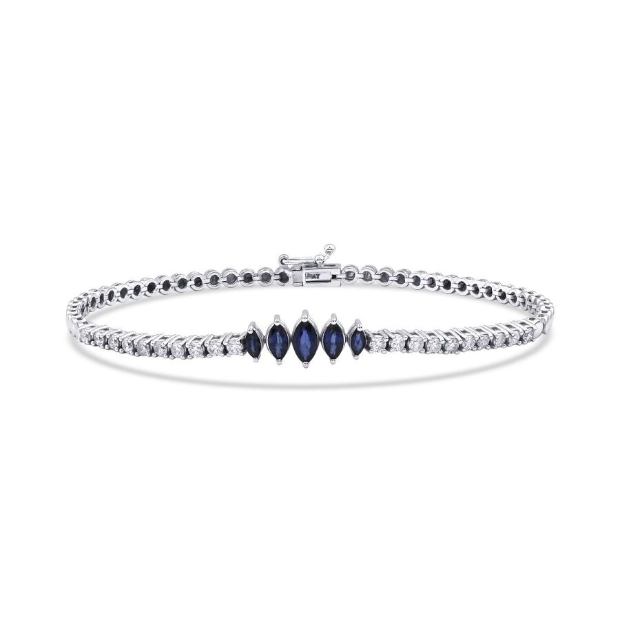 1.61 Karat Pırlantalı Safir Bileklik