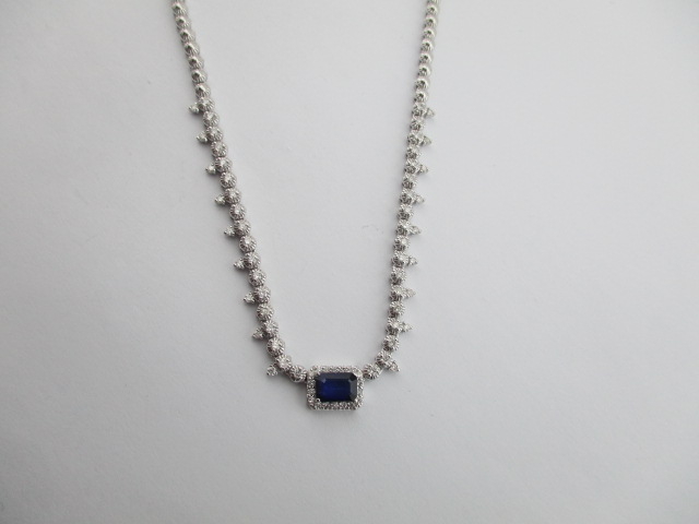 1.62 Karat PIRLANTA GERDANLIK Safir Fantezi GERDANLIK 18 AYAR