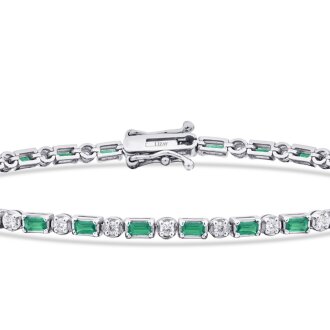 1.63 Karat Pırlanta Zümrüt Bileklik - 2