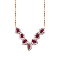 1.66 Karat Pırlanta Yakut Kolye - 1