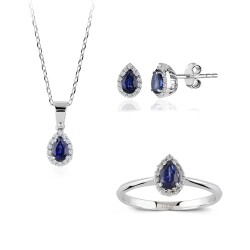 1.68 Carat Diamond Sapphire Set 