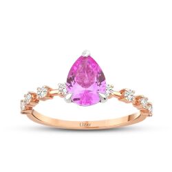 1.78 Karat Pırlanta Pembe Safir Yüzük - Lizay Pırlanta