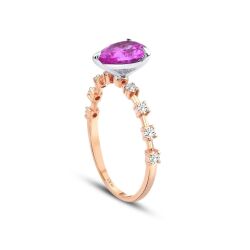 1.78 Karat Pırlanta Pembe Safir Yüzük - Lizay Pırlanta (1)