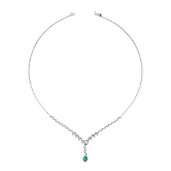 1.83 Carat Diamond Emerald Choker 