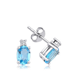 1.89 Carat Diamond Colored Stone Earrings 