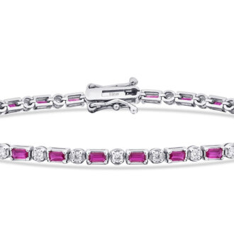 1.91 Karat Pırlanta Yakut Bileklik - 2