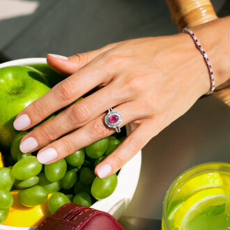 1.91 Karat Pırlanta Yakut Bileklik - 4