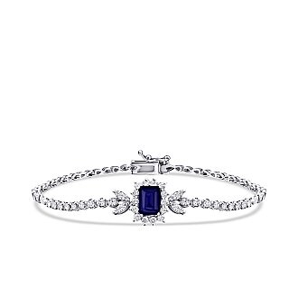 2.24 Karat Pırlanta Safir Bileklik - 1