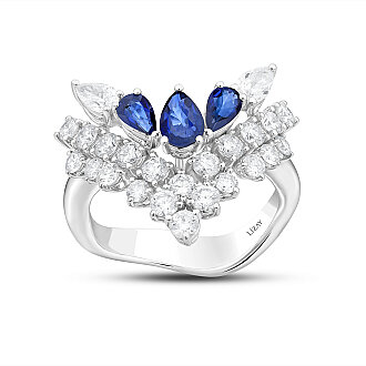 2.34 Karat Pırlanta Safir Yüzük 