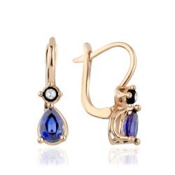 2.02 Carat Diamond Sapphire Earrings 
