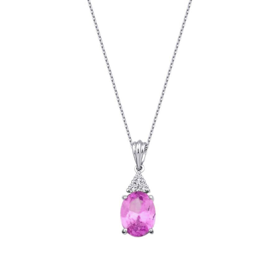 2.03 Karat Pırlanta Pembe Safir Kolye